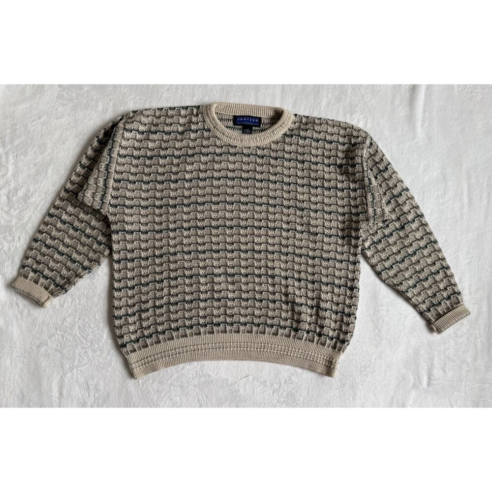 Jantzen Vintage 90s Y2K Crewneck Chunky 3D Textured Knit Sweater Size X Large